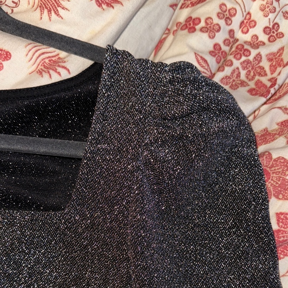 Divided Black Sparkle Blouse - Picture 4 of 4